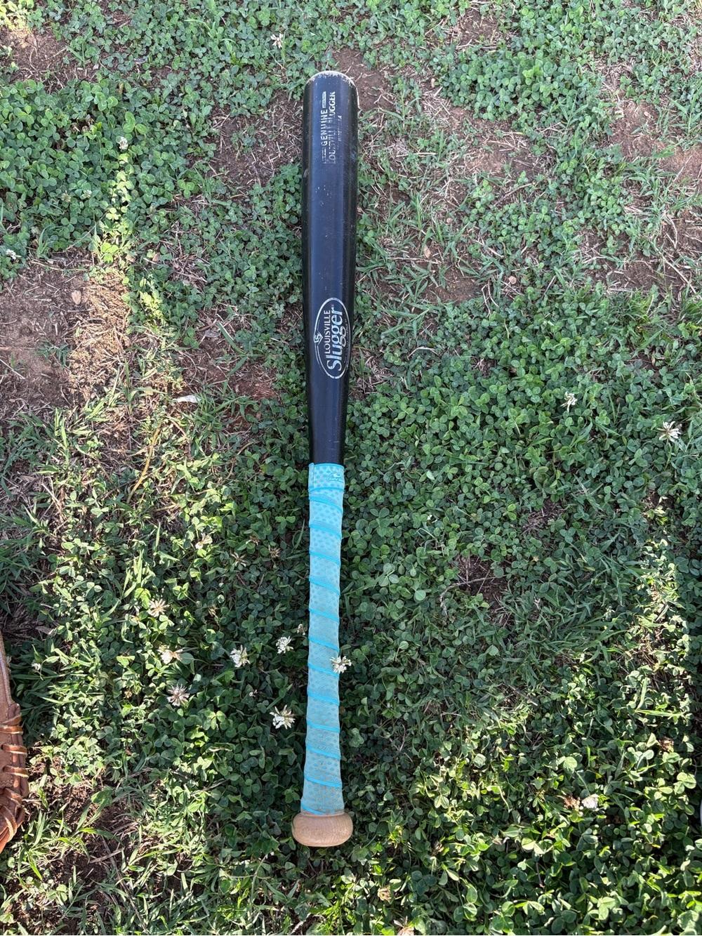 Louisville Slugger 28” Genuine Wood Black Baseball Bat with Blue Grip